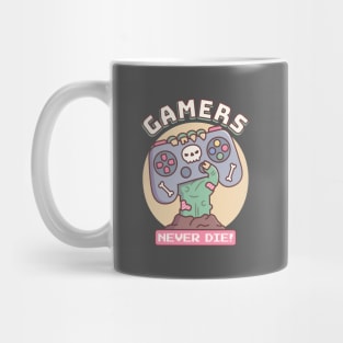 Funny Gamers Never Die, Zombie Hand With Game Controller Mug